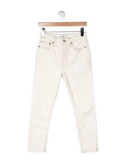 Pre-owned Re/done Straight Leg Pants In Yellow