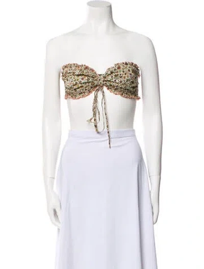 Pre-owned Re/done Strapless Crop Top In Neutral