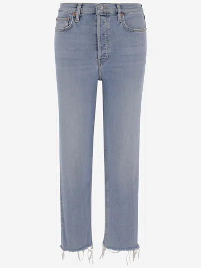 Re/done Stretch Cotton Jeans In Blue