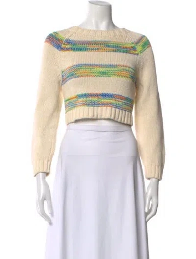 Pre-owned Re/done Striped Bateau Neckline Sweater W/ Tags In Neutral