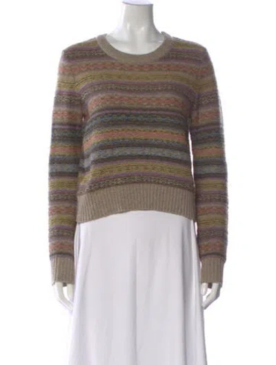Pre-owned Re/done Striped Crew Neck Sweater In Brown