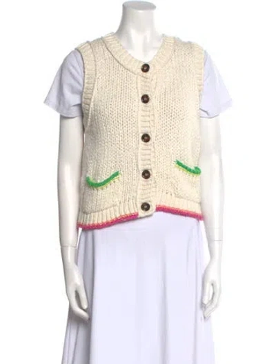 Pre-owned Re/done Striped Crew Neck Sweater In Neutral