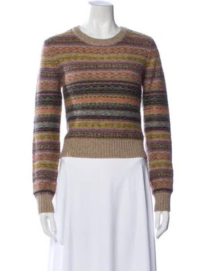 Pre-owned Re/done Striped Crew Neck Sweater In Neutral