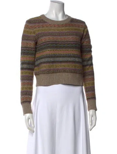 Pre-owned Re/done Striped Crew Neck Sweater In Neutral