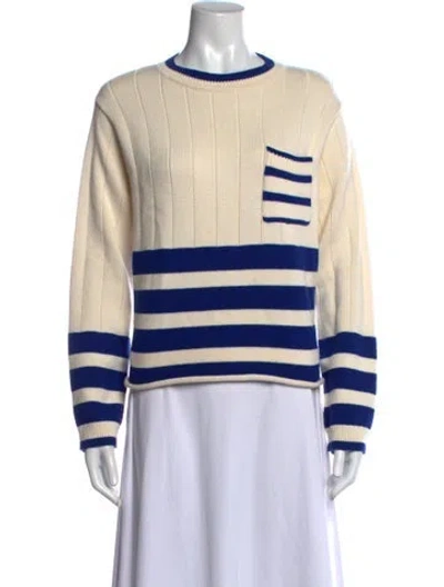 Pre-owned Re/done Striped Crew Neck Sweater In Neutrals