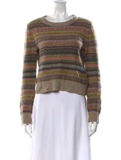 Pre-owned Re/done Striped Crew Neck Sweater In Neutrals