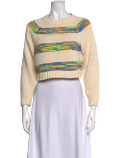 Pre-owned Re/done Striped Crew Neck Sweater In Neutrals