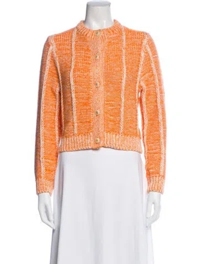 Pre-owned Re/done Striped Crew Neck Sweater In Orange