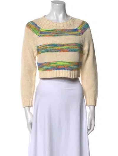 Pre-owned Re/done Striped Crew Neck Sweater W/ Tags In Neutral