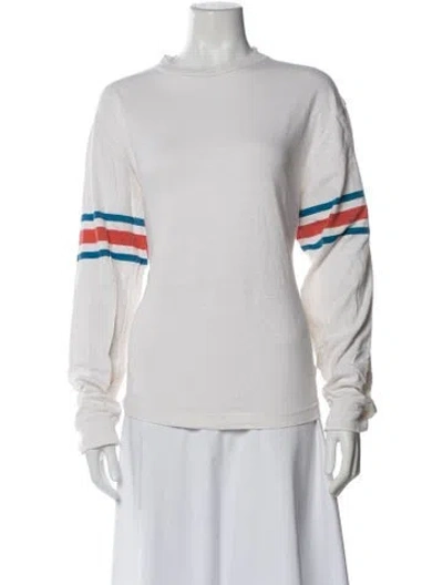 Pre-owned Re/done Striped Crew Neck T-shirt In Neutral