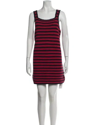 Pre-owned Re/done Striped Mini Dress In Blue/red