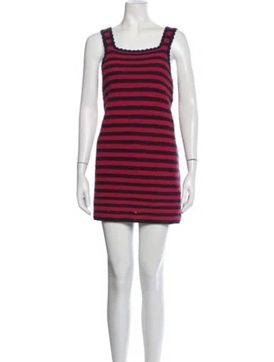 Pre-owned Re/done Striped Mini Dress In Blue/red