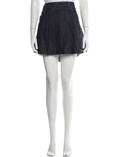 Pre-owned Re/done Striped Mini Skirt In White