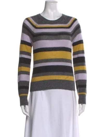 Pre-owned Re/done Striped Scoop Neck Sweater In Gray