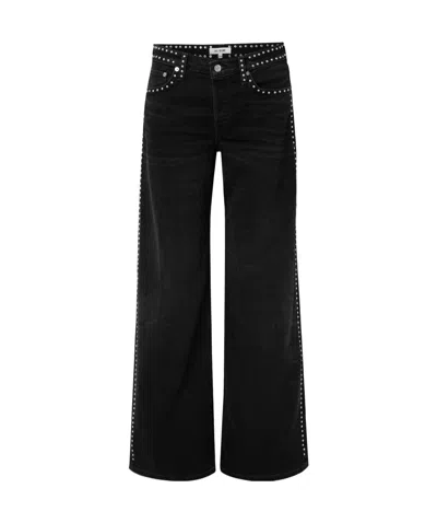 Re/done Studded High-rise Flared Jeans In Brown
