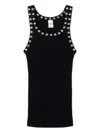 Re/done Studded Ribbed Tank In Black