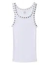Re/done Studded Ribbed Tank Top In Blue
