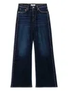 Re/done Studded Wide Leg Denim In Blue