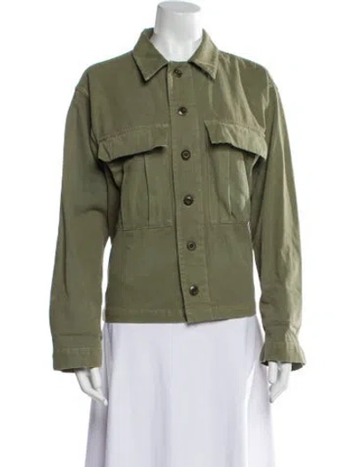 Pre-owned Re/done Suede Coat In Green