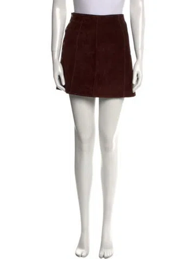 Pre-owned Re/done Suede Mini Skirt In Brown
