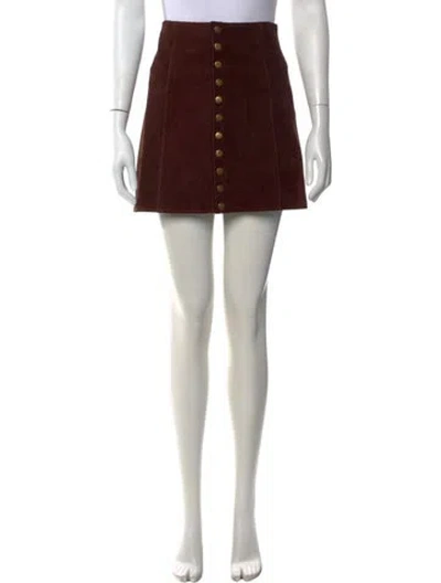 Pre-owned Re/done Suede Mini Skirt In Brown