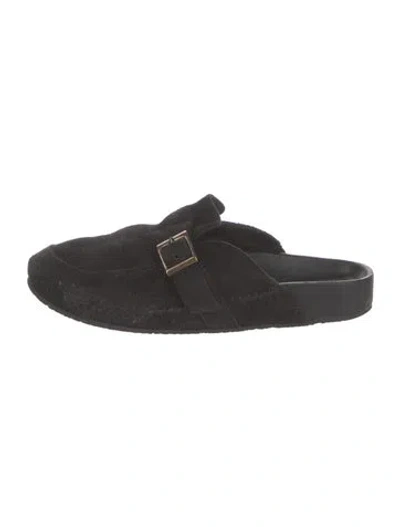 Pre-owned Re/done Suede Mules In Black