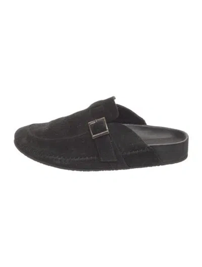 Pre-owned Re/done Suede Mules In Black