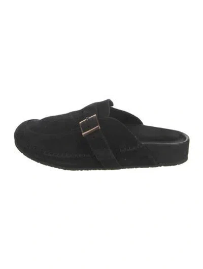 Pre-owned Re/done Suede Mules In Black