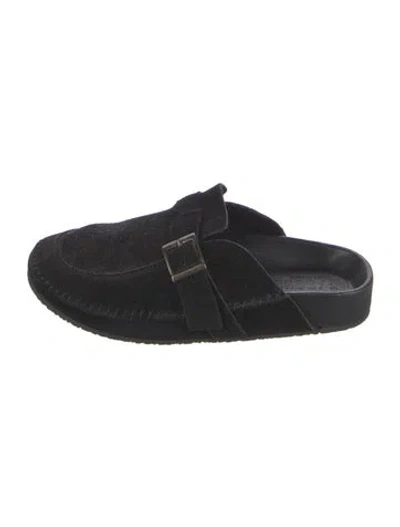 Pre-owned Re/done Suede Mules In Black