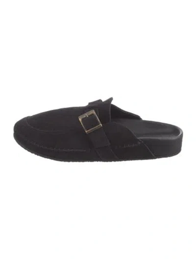Pre-owned Re/done Suede Mules In Black