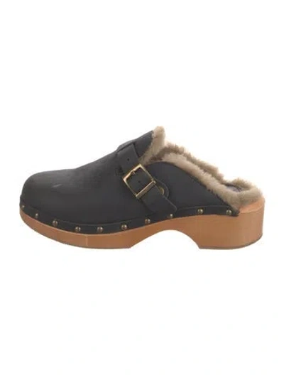 Pre-owned Re/done Suede Mules In Black/brown
