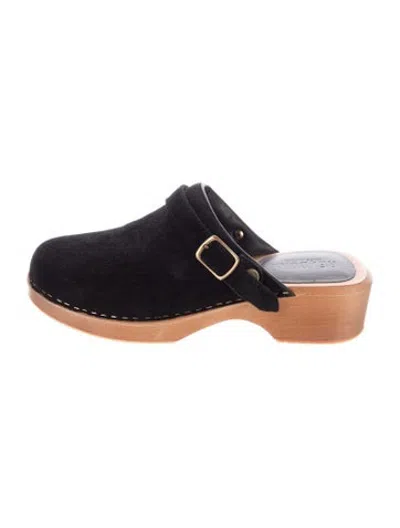Pre-owned Re/done Suede Mules In Blue