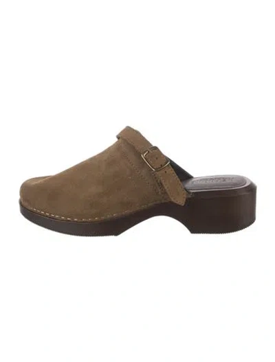 Pre-owned Re/done Suede Mules In Brown