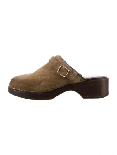 Pre-owned Re/done Suede Mules In Brown