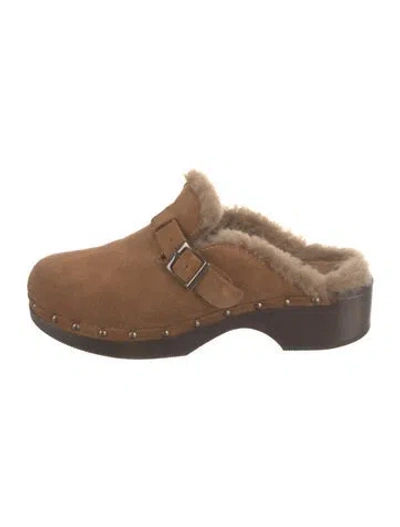 Pre-owned Re/done Suede Mules In Brown