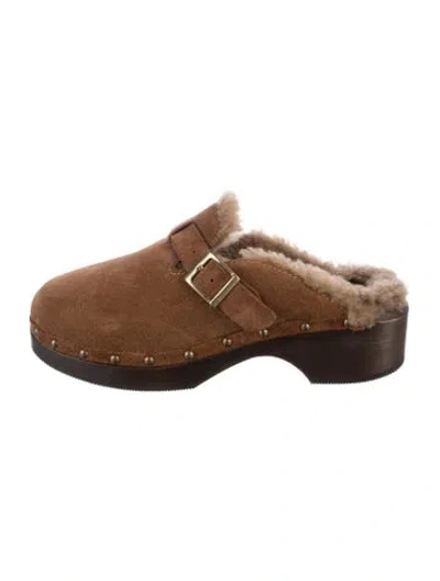 Pre-owned Re/done Suede Mules In Brown