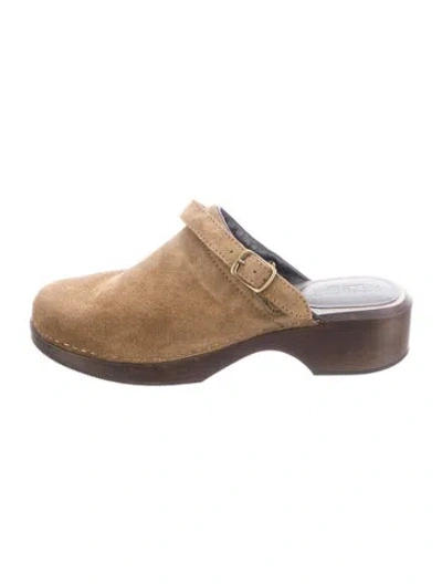 Pre-owned Re/done Suede Mules In Brown