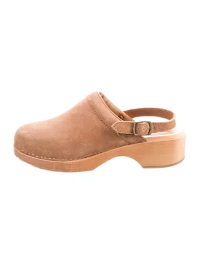 Pre-owned Re/done Suede Mules In Brown