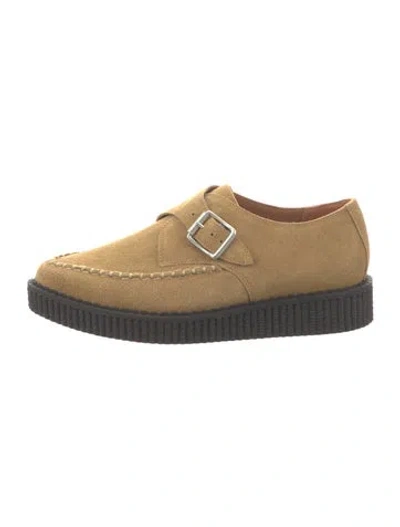 Pre-owned Re/done Suede Oxfords In Brown