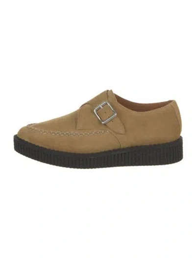 Pre-owned Re/done Suede Oxfords In Neutral