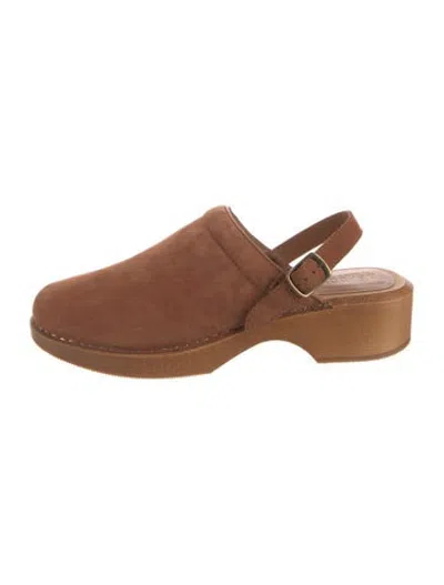 Pre-owned Re/done Suede Slingback Pumps In Brown