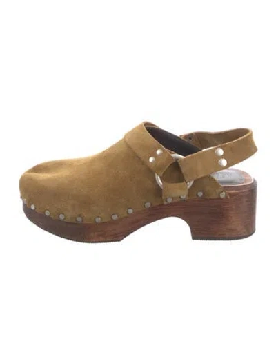 Pre-owned Re/done Suede Studded Accents Pumps In Neutrals