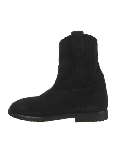 Pre-owned Re/done Suede Western Boots In Black