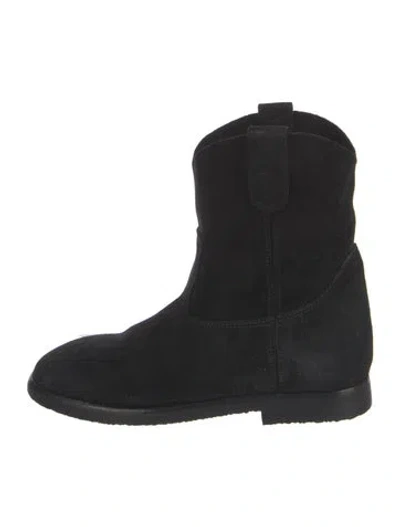 Pre-owned Re/done Suede Western Boots In Black