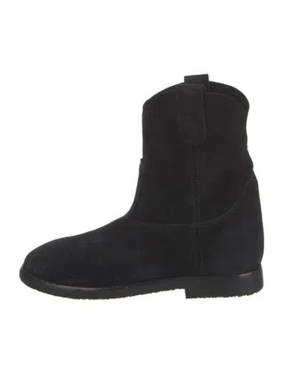 Pre-owned Re/done Suede Western Boots In Black