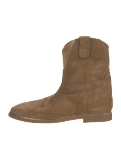 Pre-owned Re/done Suede Western Boots In Brown