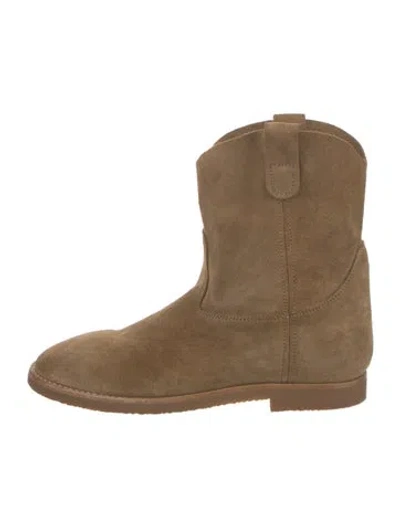 Pre-owned Re/done Suede Western Boots In Brown