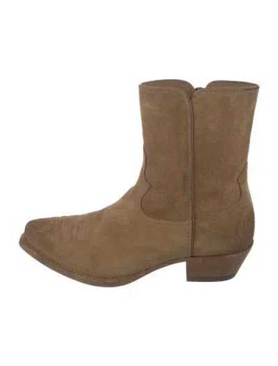 Pre-owned Re/done Suede Western Boots In Neutrals
