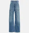 Re/done Super High Workwear Jeans In Wasted Inidigo