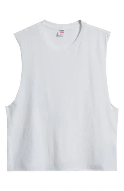 Re/done Susan Cotton Blend Tank In White